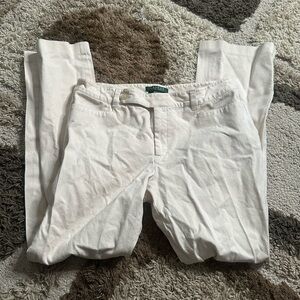 LAUREN RALPH LAUREN Cotton women's pants Size 10 Wide leg cream color